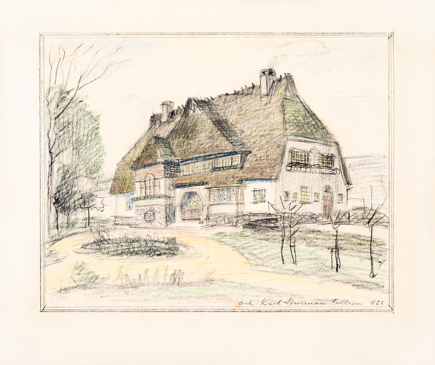 Drawing of August Hanko's residence, 1922. Karl Burman