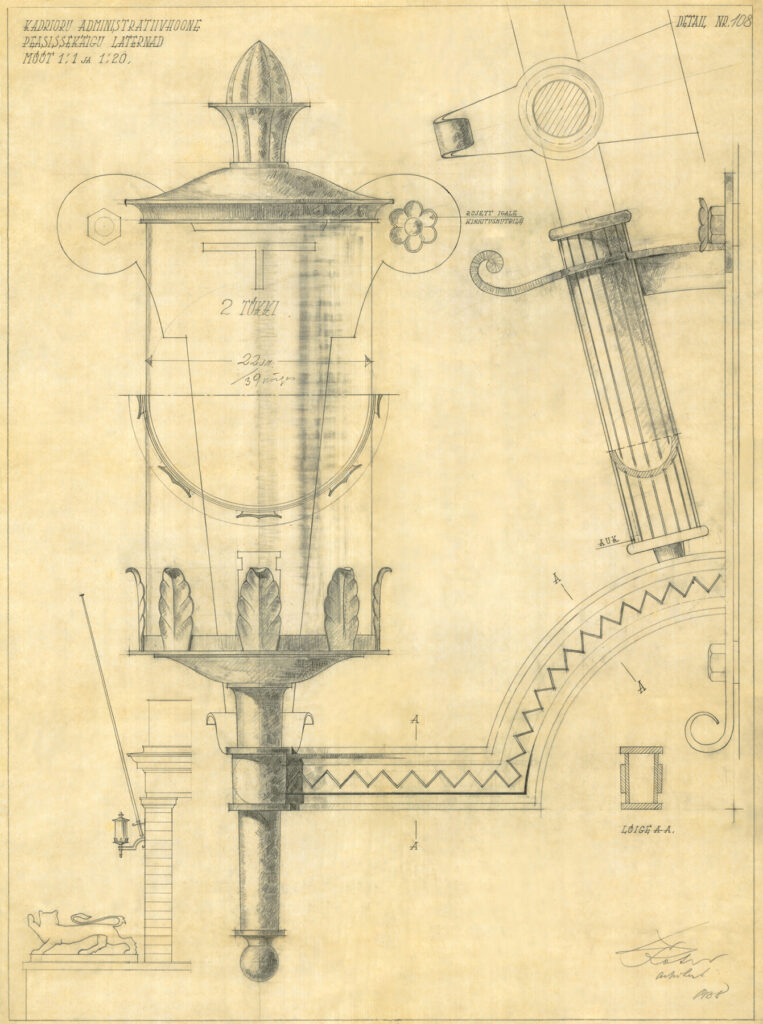 Presidendi kantselei hoone latern, Alar Kotli, 1938