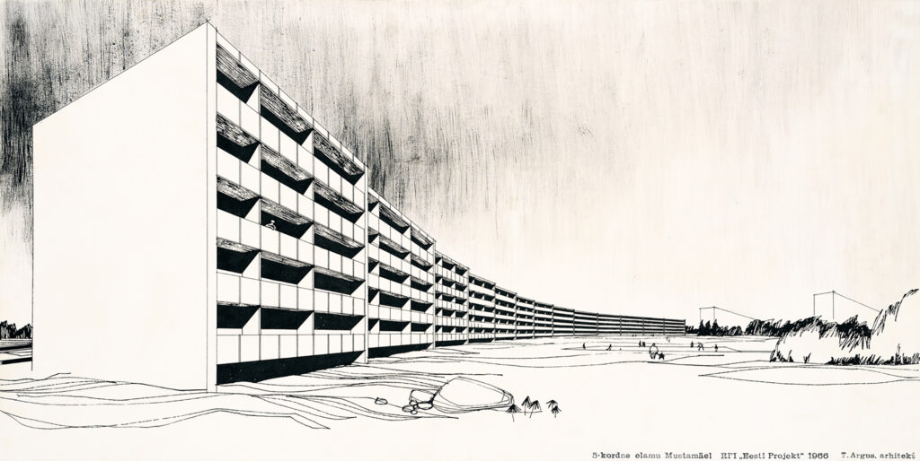 Design of an apartment building in the Mustamäe II microdistrict. Tiiu Argus, 1966