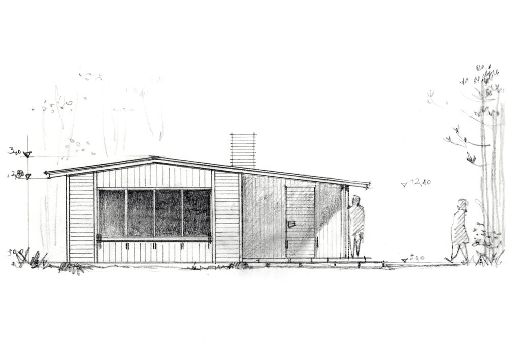 Pavilion at Nigula bog, sketch 2