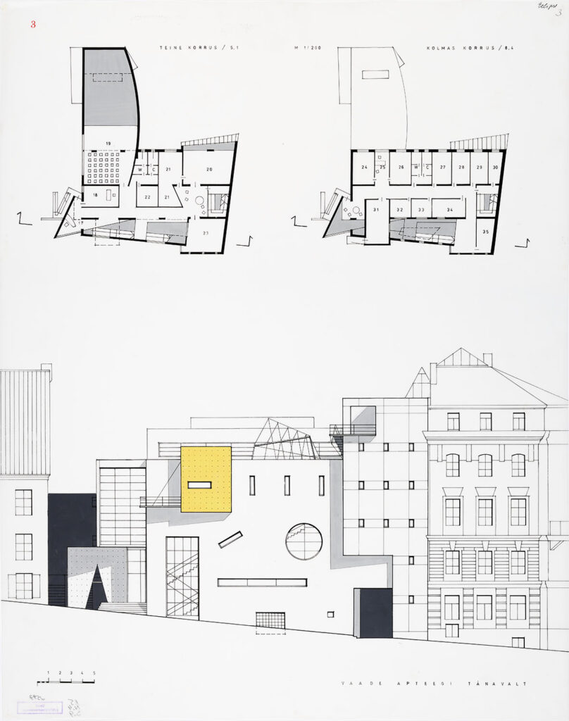 View from Apteegi Street, 2nd and 3rd floor plan.